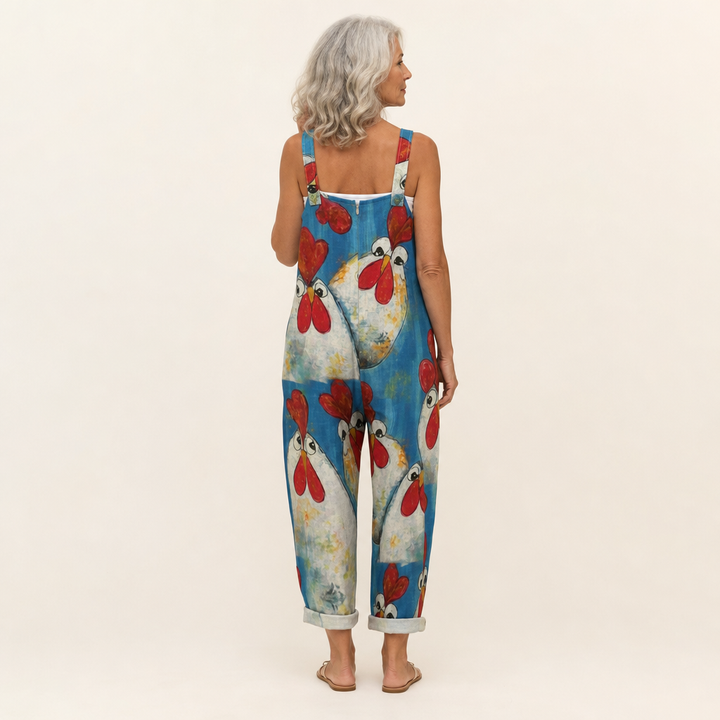 Marie | salopette imprimé coquelicot bohème