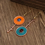 Antique Bronze Colour Stone Earrings