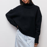 Katrielle - Pull col roulé confortable bleu clair