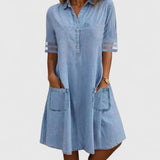 Léa - Robe en Denim qui Met en Valeur la Silhouette | Look Boho Chic