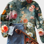 Patrícia – Pull en maille au motif artistique