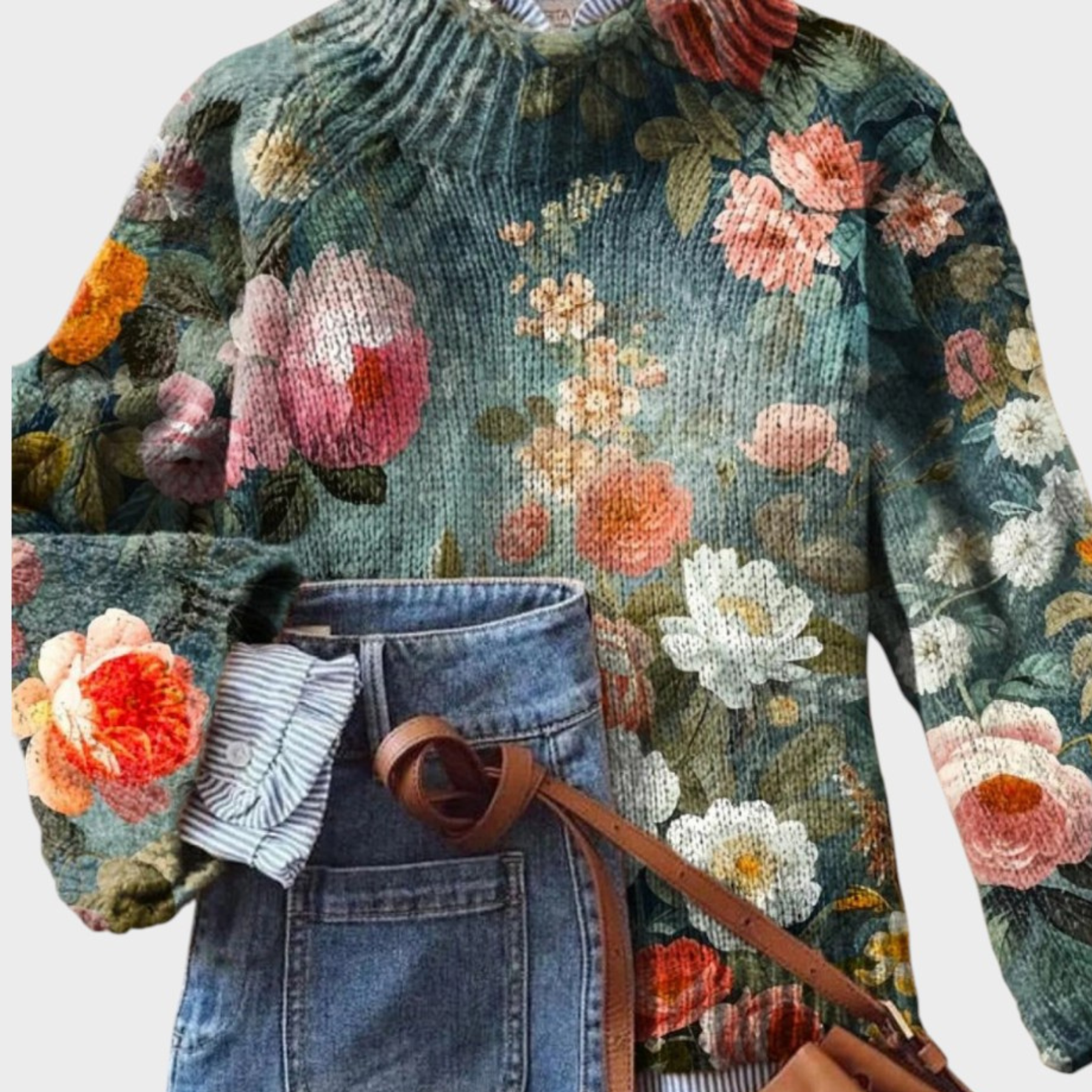 Patrícia – Pull en maille au motif artistique