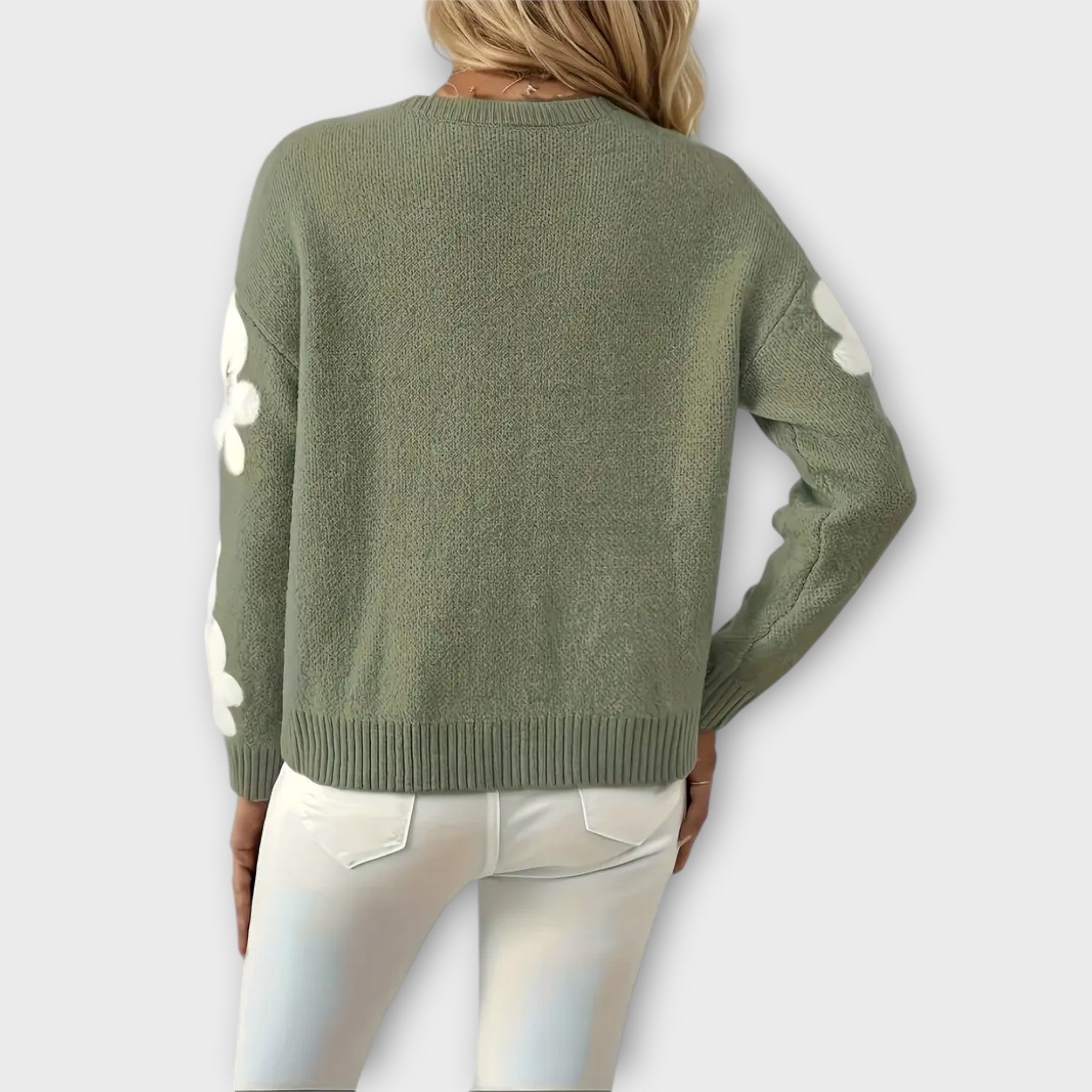Silke – Pull en maille douce à imprimé fleuri