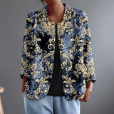 Suzanne | Veste Baroque Ouverte Bleu Marine et Doré