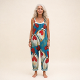 Marie | salopette imprimé coquelicot bohème