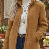 Deanna | Veste Peluche Douillette à Col Montant