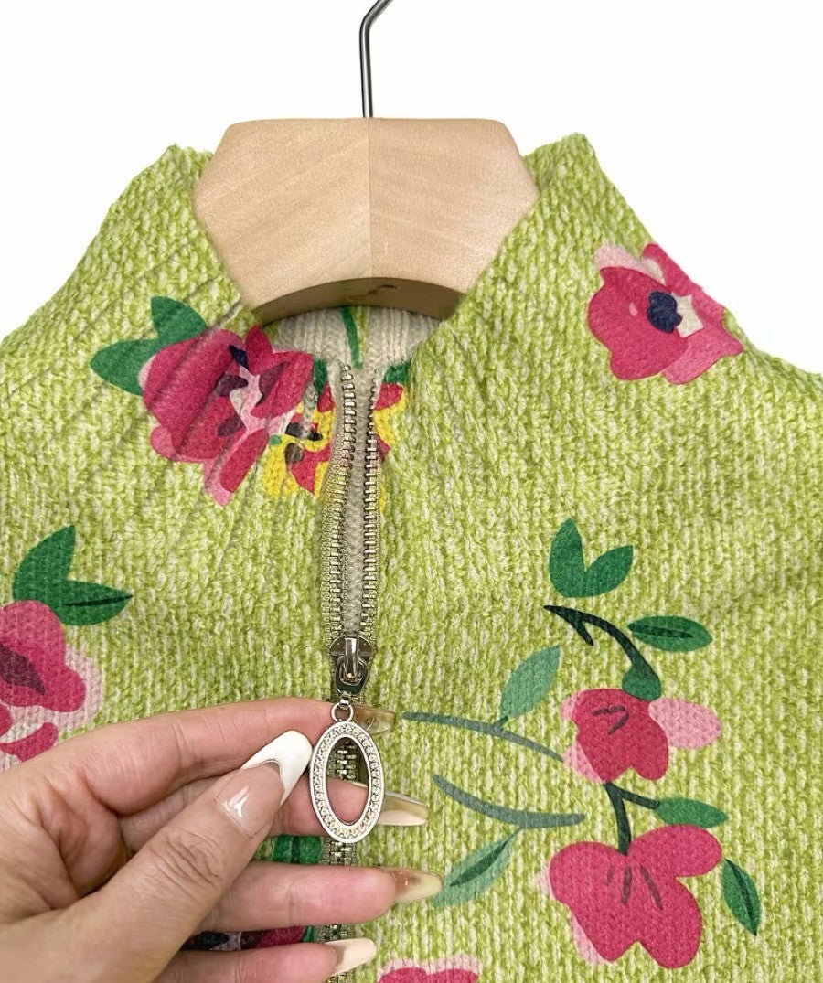Constance – Gilet fleuri rose zippé – photo 3