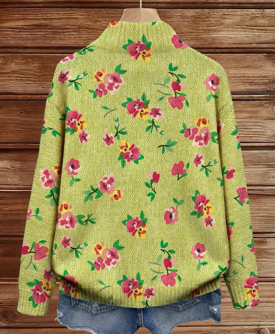 Constance – Gilet fleuri rose zippé – photo 4