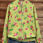 Constance – Gilet fleuri rose zippé – photo 2