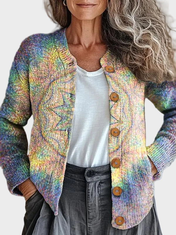 Rainelle™ – Gilet arc-en-ciel aux tons pastel