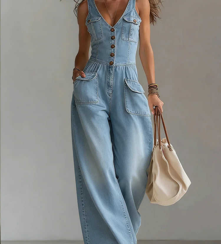 Sylvie - Mono en Denim Décontracté | Confort et Style