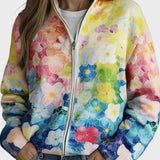 Augusta – Gilet dégradé à fleurs aquatiques