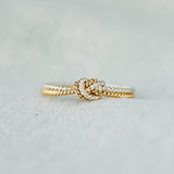 Two Tone Love Knot Ring