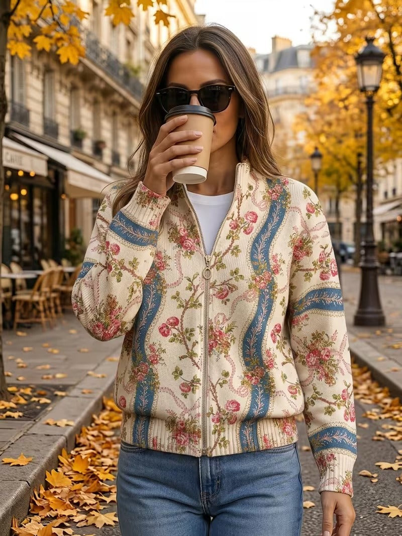 Eulalia – Gilet à imprimé roses grimpantes – photo 2