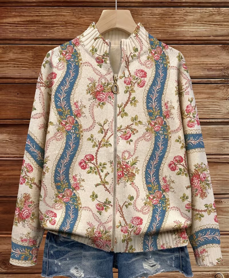 Eulalia – Gilet à imprimé roses grimpantes – photo 3