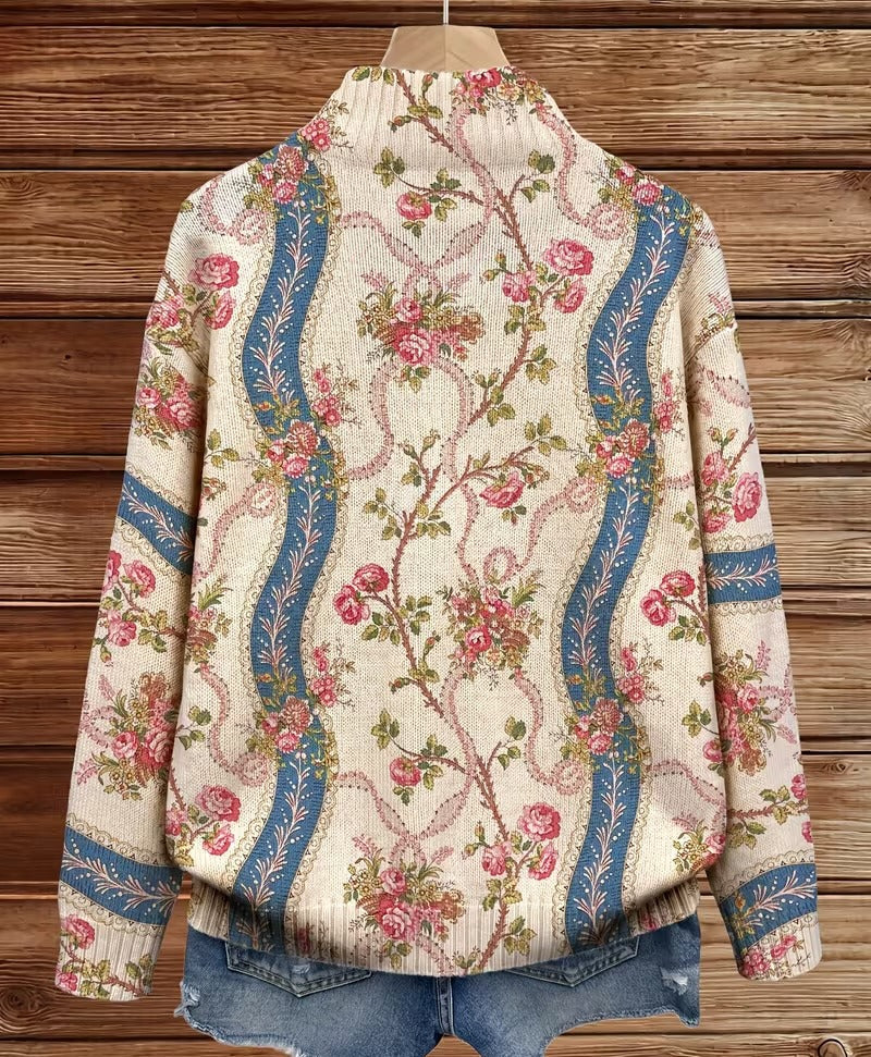 Eulalia – Gilet à imprimé roses grimpantes – photo 4