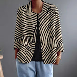 Hazel | Blazer Rayé Ouvert Intemporel