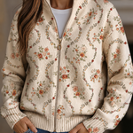 Persephone – Gilet crème à délicat imprimé fleuri