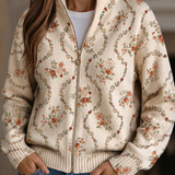 Persephone – Gilet crème à délicat imprimé fleuri