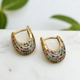 Chic Colourful Crystal Inlay Earrings