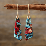 Vintage Silver and Gold Colourful Stone Earrings