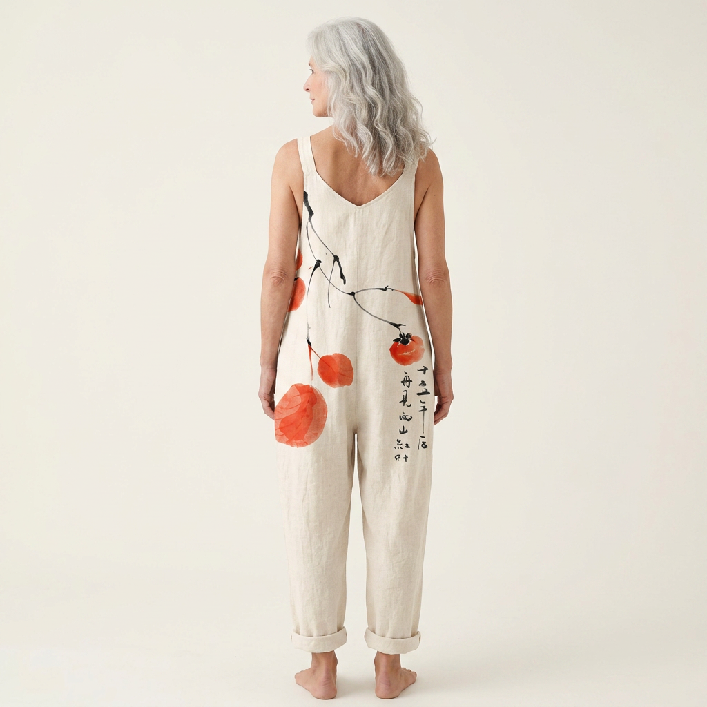 Élodie | salopette touches corail artistique