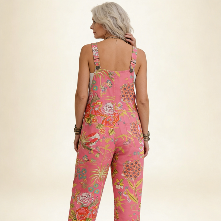 Isaline | salopette fleurs tropicales éclatante