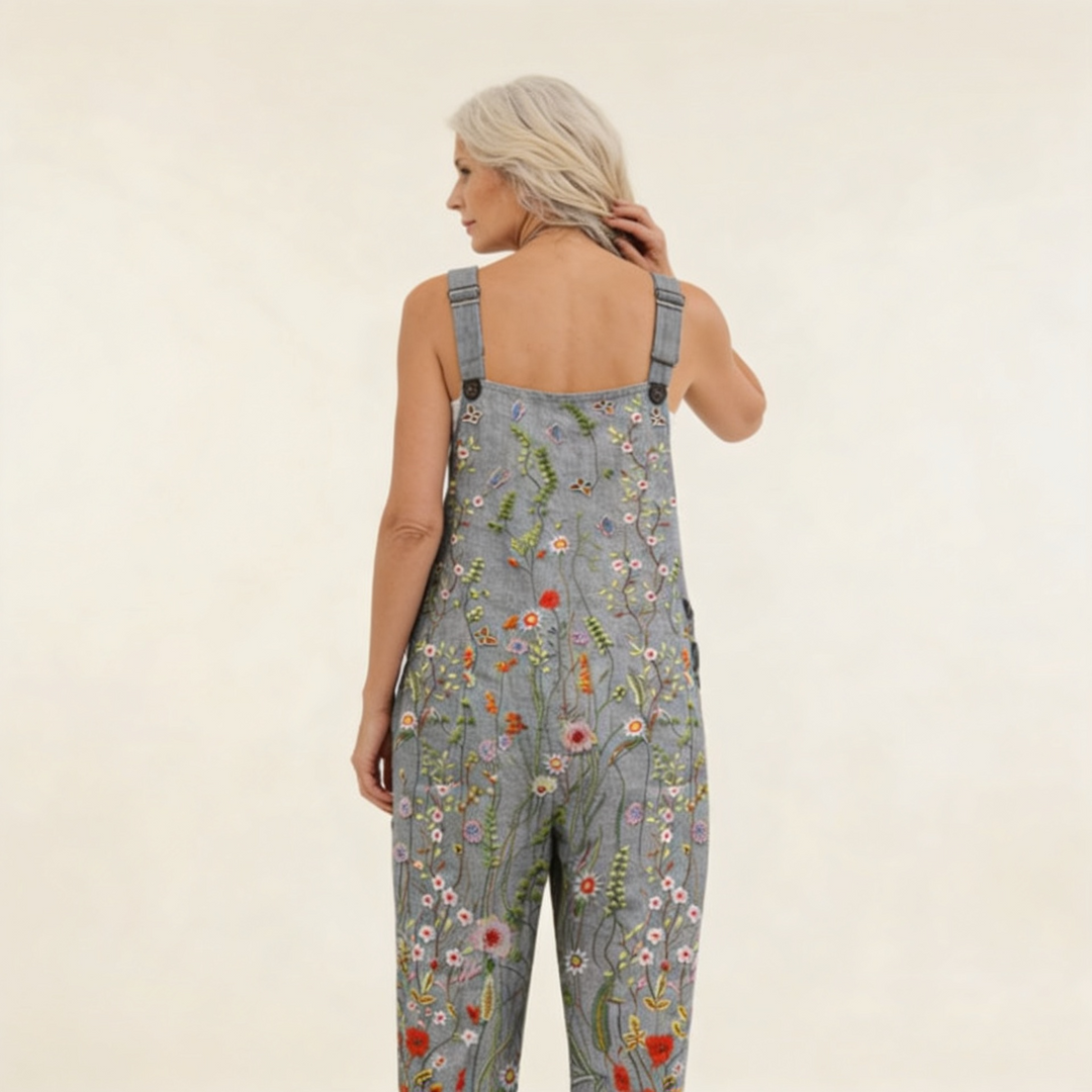 Adeline | salopette fleurs champêtres bohème