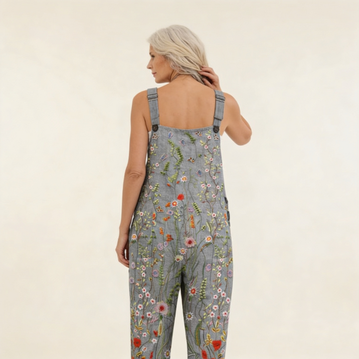 Adeline | salopette fleurs champêtres bohème