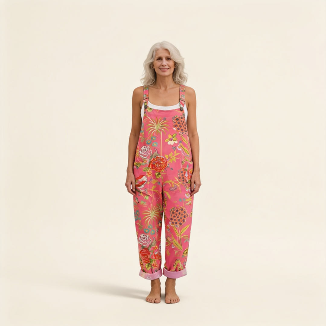Isaline | salopette fleurs tropicales éclatante