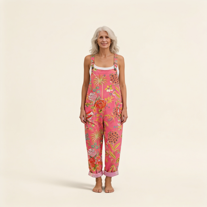 Isaline | salopette fleurs tropicales éclatante