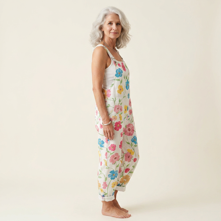 Capucine | salopette fleurs printanières