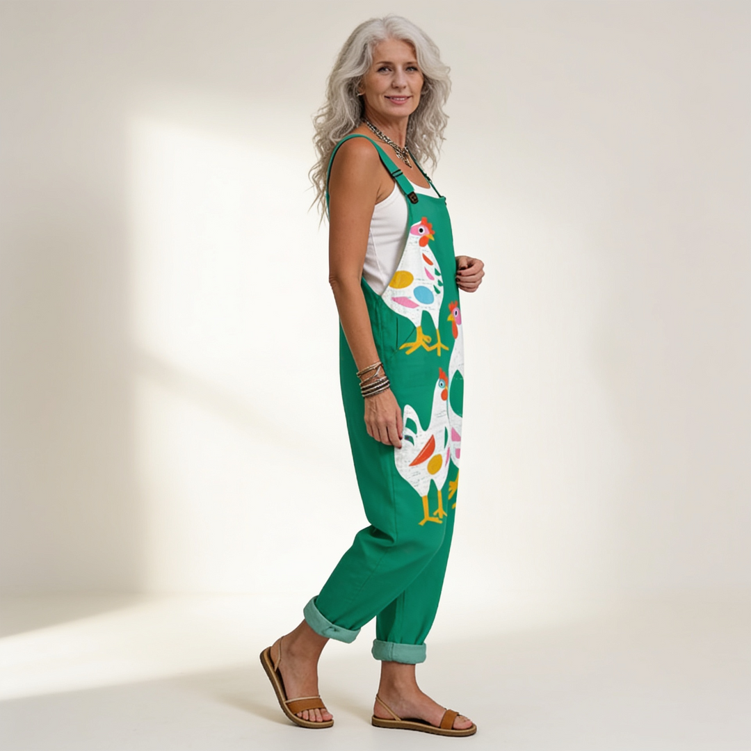 Apolline | salopette vert prairie ludique