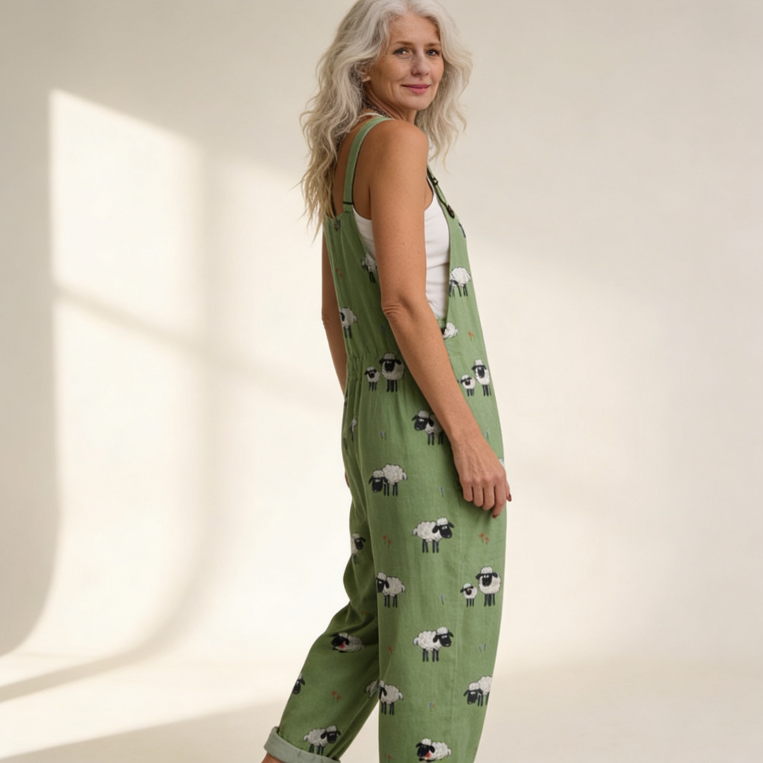 Camille | salopette vert tendre bohème