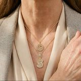 Paved Letter Initial Necklace Set