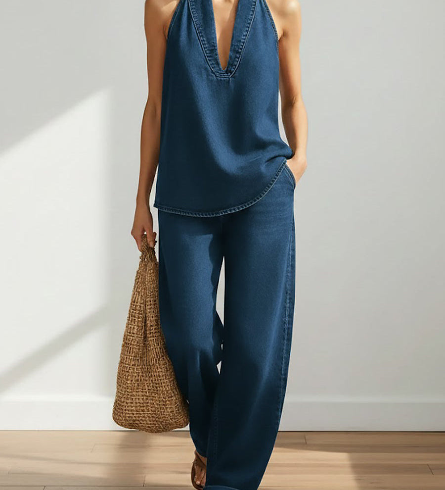Louise - Ensemble de Deux Pièces en Denim | Confort et Style