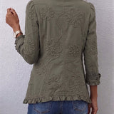 Coraleen | Veste Utilitaire Brodée Motifs Floraux