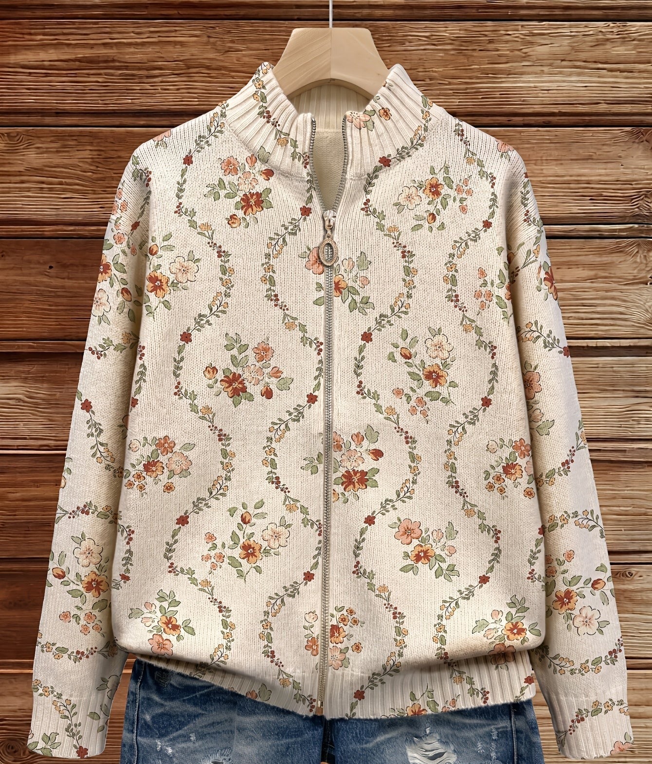 Persephone – Gilet crème à délicat imprimé fleuri – photo 4