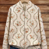 Persephone – Gilet crème à délicat imprimé fleuri – photo 4