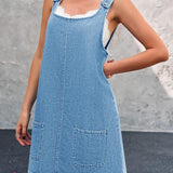 Irís - Robe Décontractée en Denim à Bretelles | Effet Silhouette
