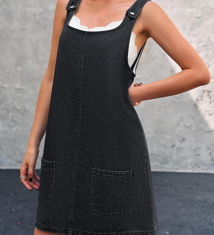 Irís - Robe Décontractée en Denim à Bretelles | Effet Silhouette