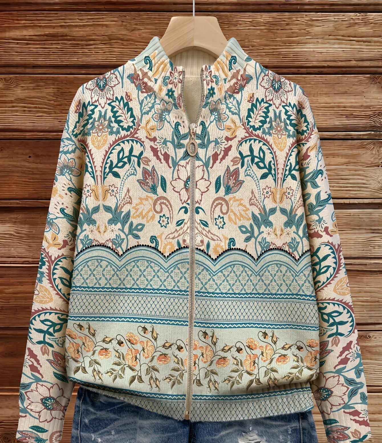 Sybilla™ – Gilet à bordure botanique vintage – photo 2