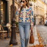 Tabitha - Cardigan Floral à Zip de Jardin Botanique