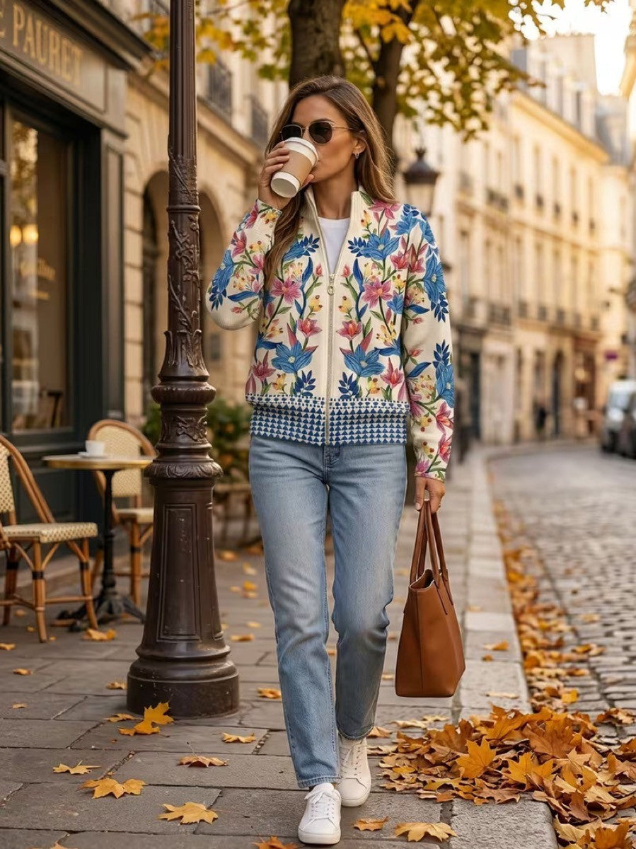 Tabitha – Gilet fleuri zippé – photo 2