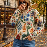 Tabitha - Cardigan Floral à Zip de Jardin Botanique
