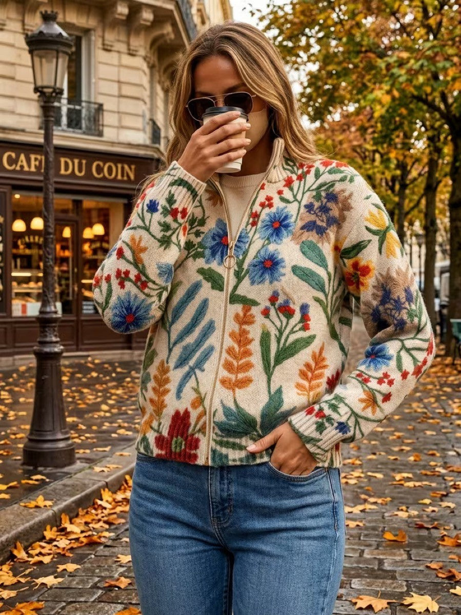 Tabitha – Gilet fleuri zippé – photo 3