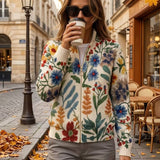 Tabitha - Cardigan Floral à Zip de Jardin Botanique