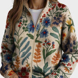 Tabitha - Cardigan Floral à Zip de Jardin Botanique