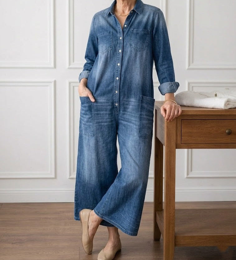 Fleur - Combinaison en Denim de Coton | Confort et Style