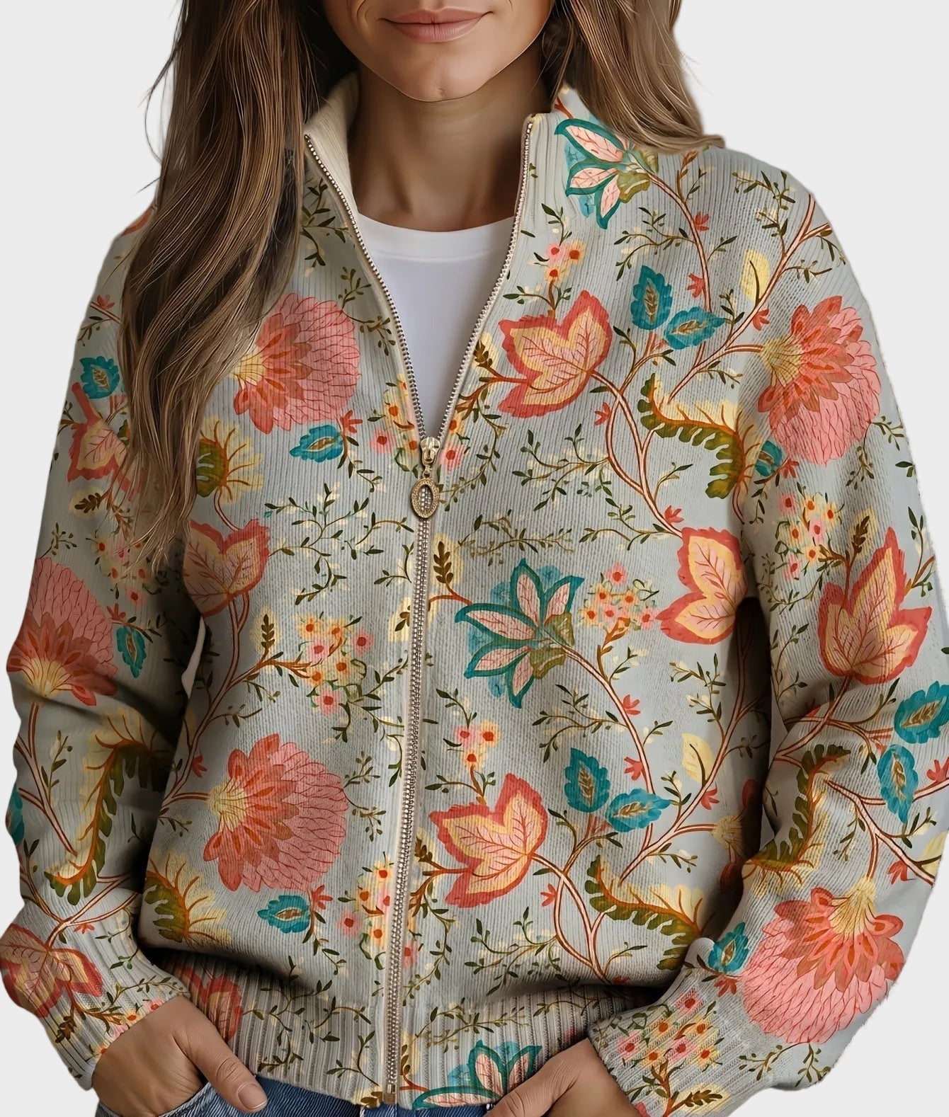 Xanthe – Gilet à imprimé fleuri vintage